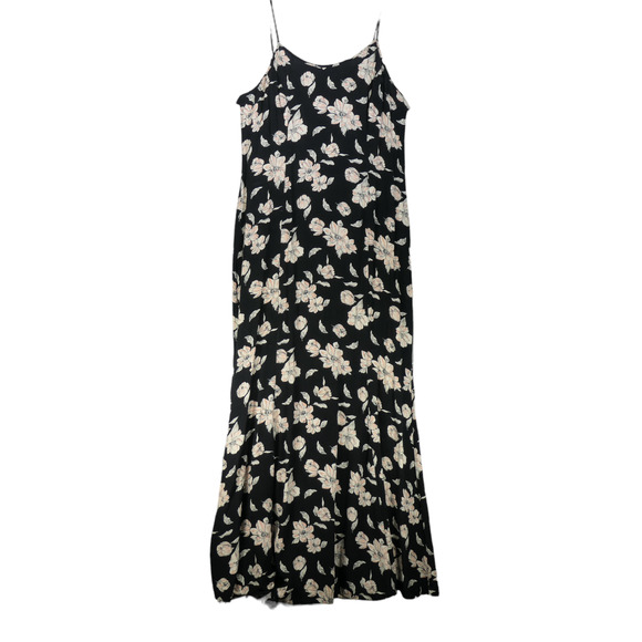 Asos Maxi Dress Women Size 10 Black Floral Spaghetti Straps Sundress Boho - Picture 1 of 7